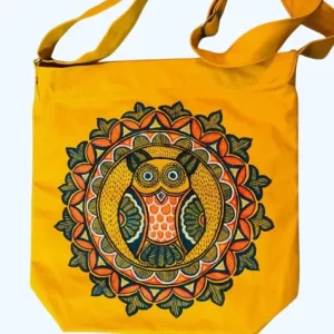 Yellow Hand Painted Cotton Tote Bags