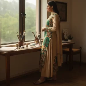 Hand Painted Cotton Ladies Suits