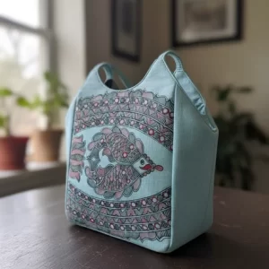 White Hand Painted Cotton Tote Bags