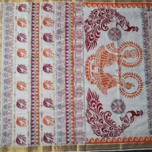 Cotton Hand Block Printed Saree