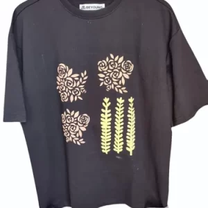 Black Hand Painted Cotton T Shirts